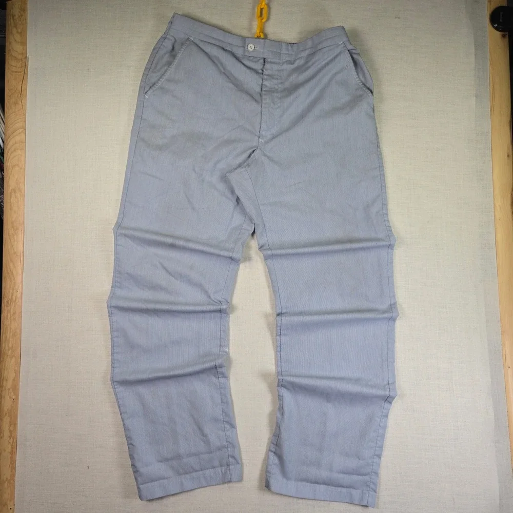 VTG Arnold Palmer Seersucker Pants Men 34 Blue White Striped Distressed Golf USA